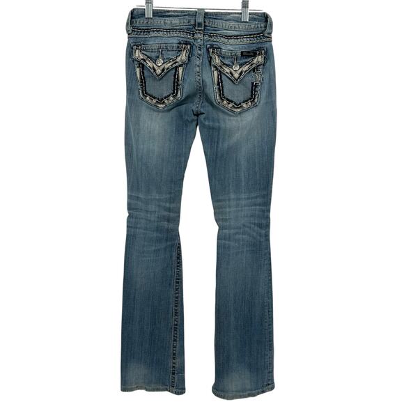 VTG y2k Women's Low Rise Miss Me Medium Wash Blue Denim Bootcut Jeans MP588082 - Picture 7 of 10